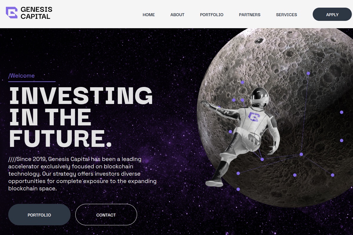 Screenshot of the Genesis Capital website homepage