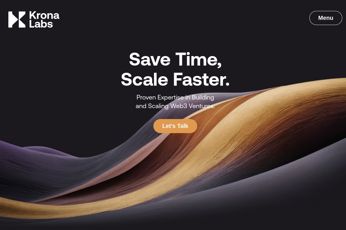 Screenshot of the Krona Labs website homepage